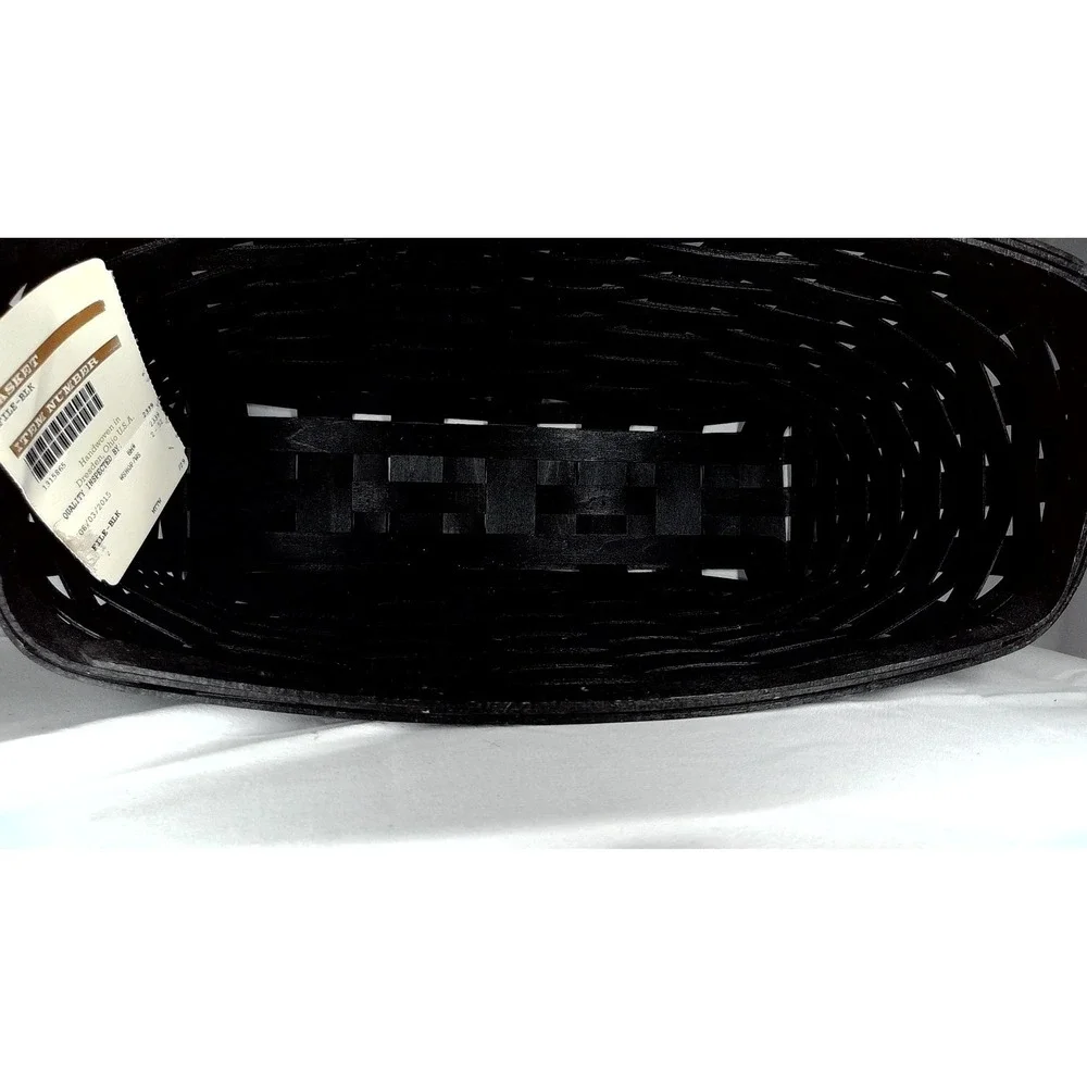 Longaberger Tidy Up‎ Basket Set Black Maplewood Handmade Protector Included
